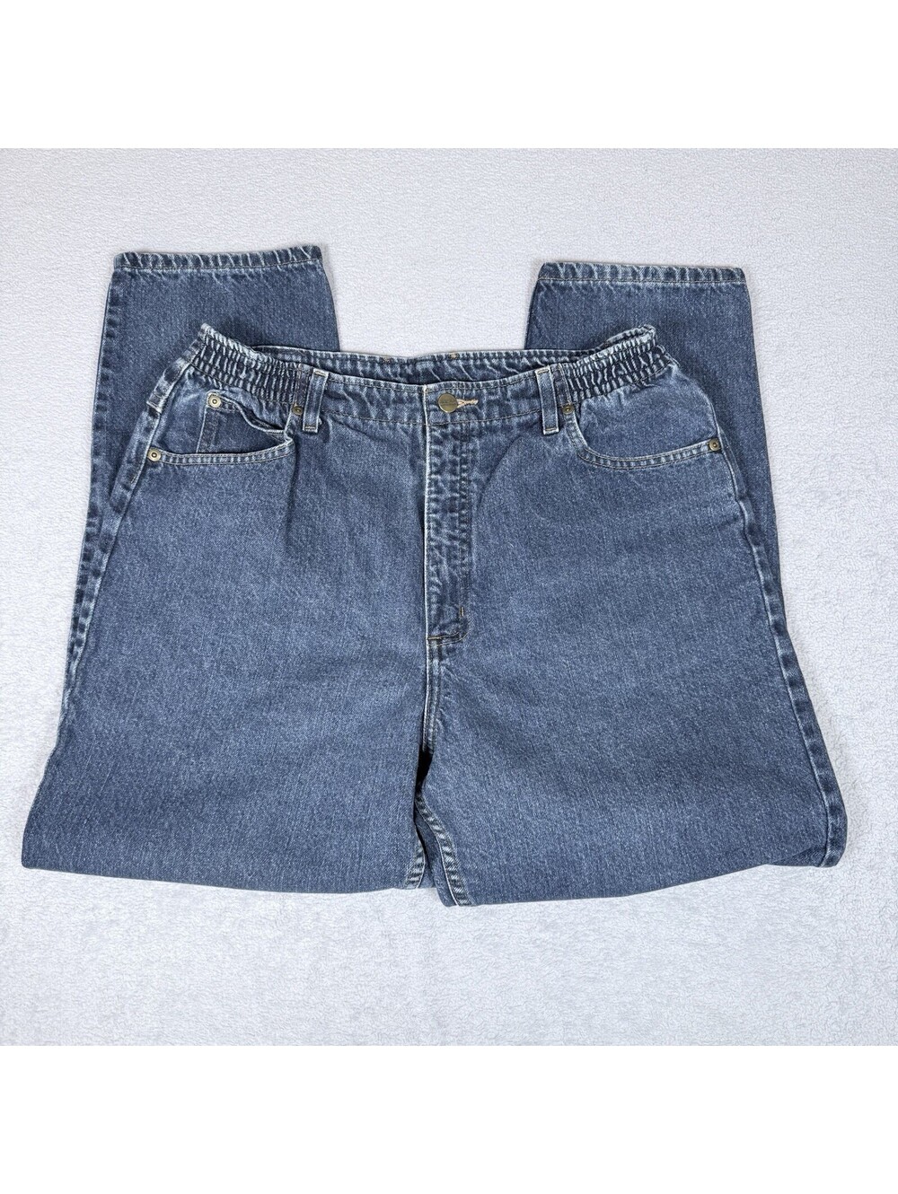LL Bean Double Jeans Womens US 10 Blue Comfort Waist‎ Denim High Rise 31